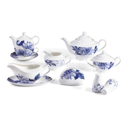 New Bone China Blue Floral Dinnerware